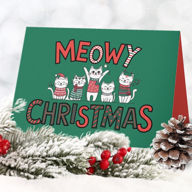 Purr-fect Meowy Weihnachten (The purr-fect holiday card for cat lovers!)
