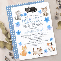 Purr-fect Niedliche Katzen Blumenjungen Babydusche