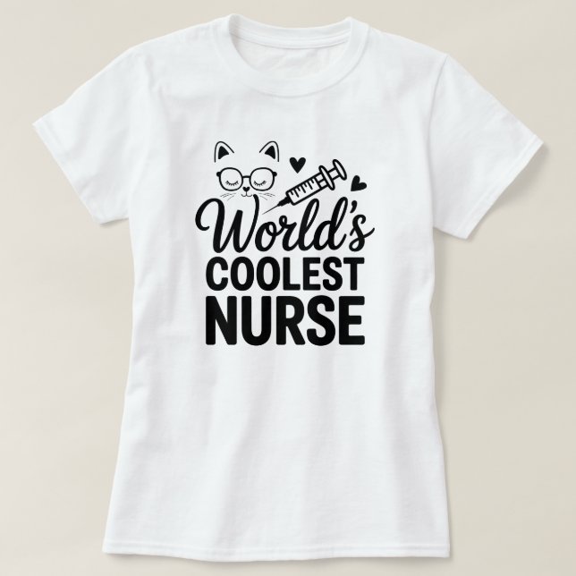 Purr-fect Nurse Tee – For Cat-Loving Healthcare He (Design vorne)