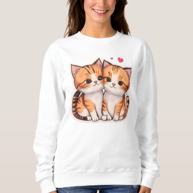 “Purr-fect Pair” “Double the Whiskers, Double the  Sweatshirt (Vorderseite)