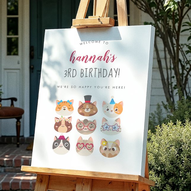 Purr-fect Party Cat Geburtstagsparty Poster (Von Creator hochgeladen)