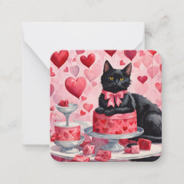 Purr-fect schwarze Katze Klassenzimmer Valentine Mitteilungskarte