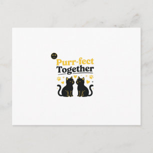 Purr-fect Zusammen Lustige Katzenpaare Postkarte