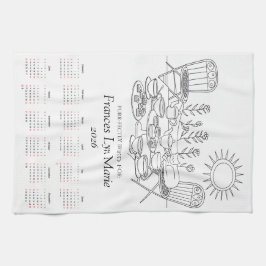 Purr-fectly Brewed Cat Tea Towel 2026 Calendar Geschirrtuch
