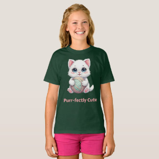 Purr‑fectly Cute Kawaii Cat With Yarn T-Shirt