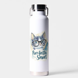 🐱 Purr-fectly Smart 📚 Trinkflasche