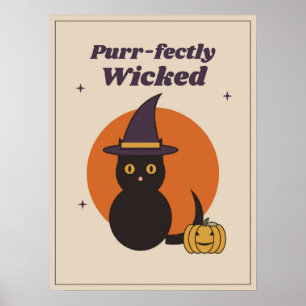Purr-fekt Böser Kuschel-Halloween-Poster Poster