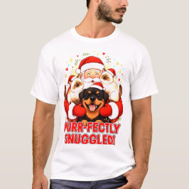 Purr-fekt gekuschelt: Santas gemütliche Tierknudde T-Shirt