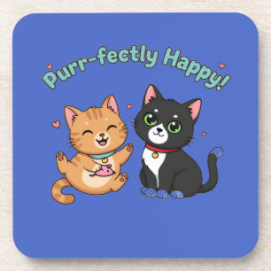 Purr-fekt Glücklich! Getränkeuntersetzer