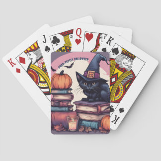 Purr-fekt Halloween AI Fantasy Digitalkunst Druck Spielkarten