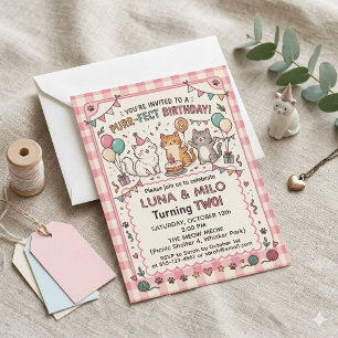 Purr-fekte Geburtstags-Einladung zum 2. Geburtstag Einladung
