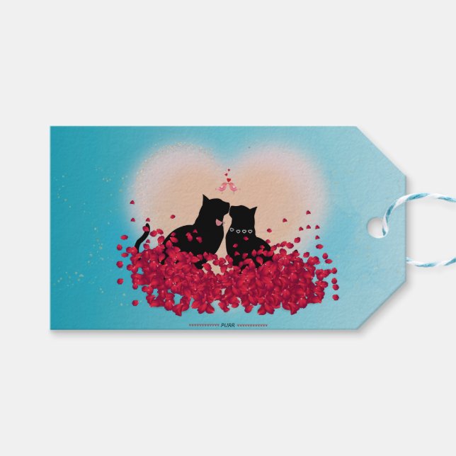 Purr Liebe - Kiss Gift Bag Geschenkanhänger (Vorderseite (Horizontal))