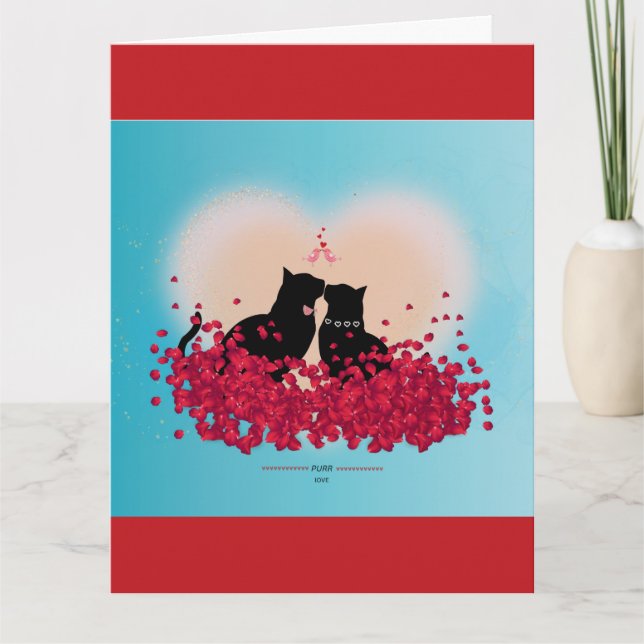 Purr Liebe - Kiss Gift Bag Karte (Vorderseite)