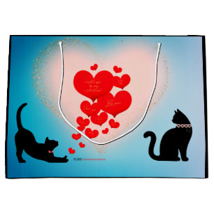 Purr Liebe - Valentinbeutel der Katze - Achtung Große Geschenktüte