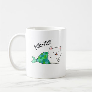 Purr maid Funny Kitty Cat Mermaid Pun Kaffeetasse