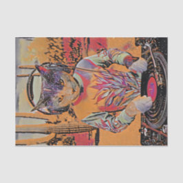 Purr Mix-a-Lot, Dj Kitty Spins Tunes stilisiert Seidenpapier