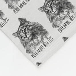 Purr More Hiss Less Pretty Kitty Fleecedecke