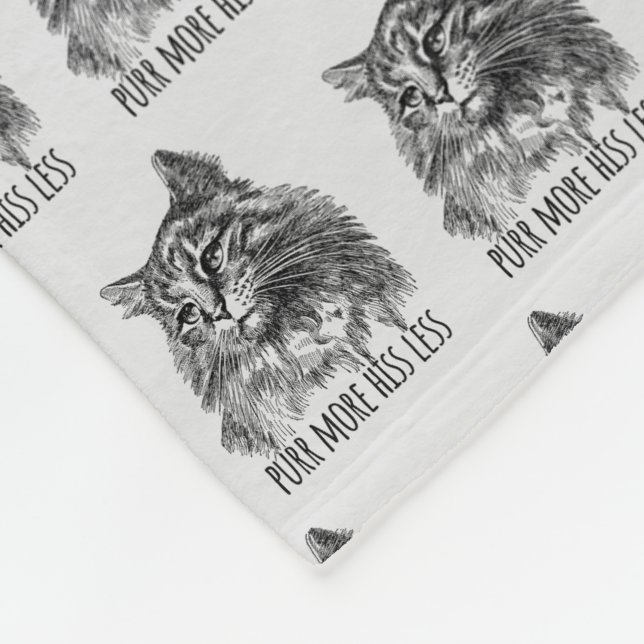 Purr More Hiss Less Pretty Kitty Fleecedecke (Ecke)