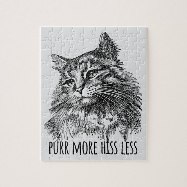 Purr More Hiss Less Pretty Kitty Puzzle (Vertikal)