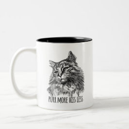 Purr More Hiss Less Pretty Kitty Zweifarbige Tasse