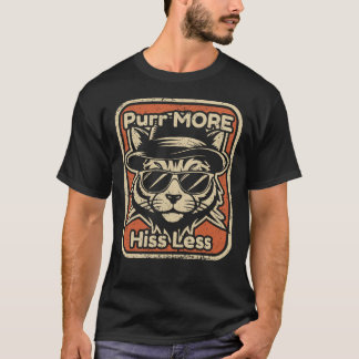 Purr More Hiss Less Vintage Retro T-Shirt
