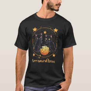 Purr-natürliche Halloween-Schwarze-Katze-Magie-Fel T-Shirt