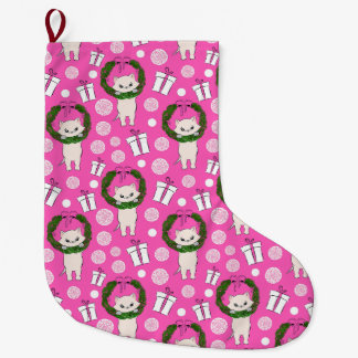 Purr pinkfarbene Kitty Großer Weihnachtsstrumpf