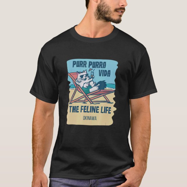 Purr Purra Vida The Feline Life Puerto Rico T-Shirt (Vorderseite)