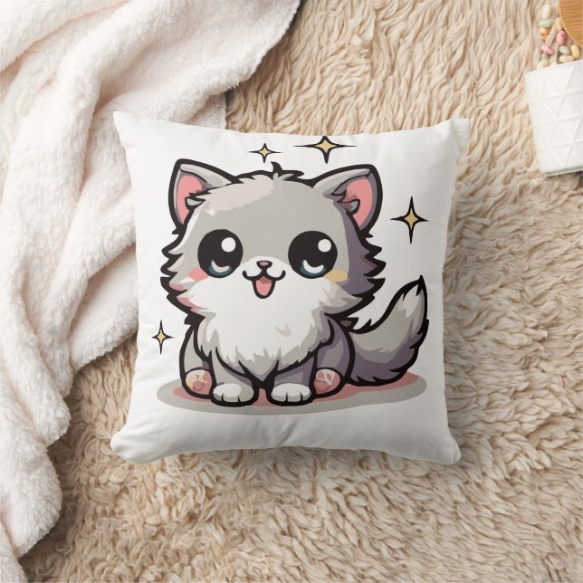 Purr-süß-katzenartige Designs Kissen (Decke)