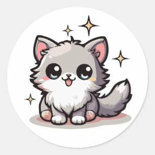 Purr-süß-katzenartige Designs Runder Aufkleber