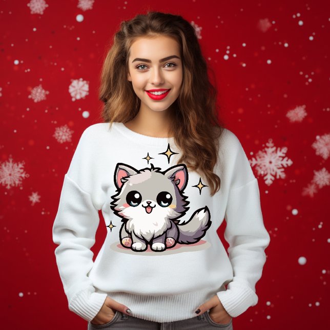 Purr-süß-katzenartige Designs Sweatshirt (Cat Lovers)