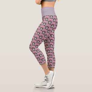 Purr-süßer Chibi Kawaii Kitten in Pink Capri Leggings