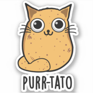 Purr tato Funny Cat Potato Pun Aufkleber