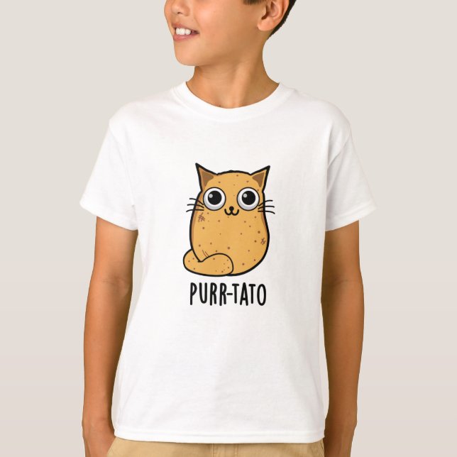 Purr tato Funny Cat Potato Pun T-Shirt (Vorderseite)