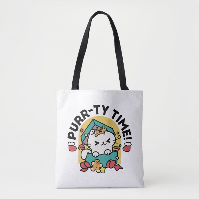 Purr-ty-Time! - Weihnachtsdesign für die Katze (Vorderseite)