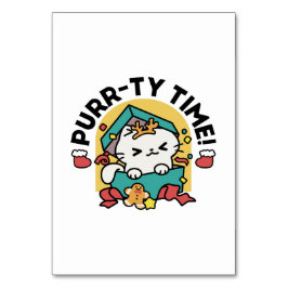 Purr-ty-Time! - Weihnachtsdesign für die Katze Tischnummer