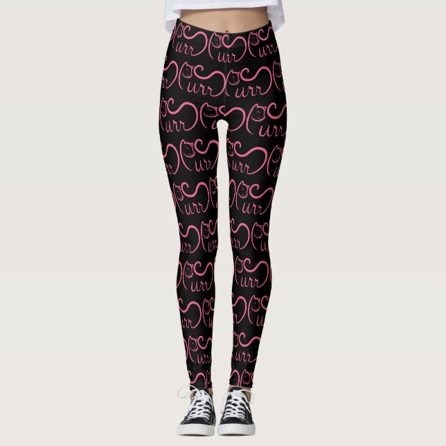 Purr Typography ROSA Leggings (Vorderseite)