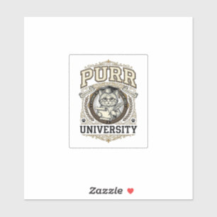 Purr Universität Katze Falsche Universität Akademi Aufkleber