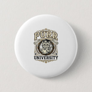 Purr Universität Katze Falsche Universität Akademi Button