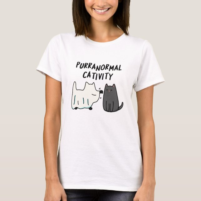 Purranormale Kreativität Funny Halloween Cat Puff T-Shirt (Vorderseite)