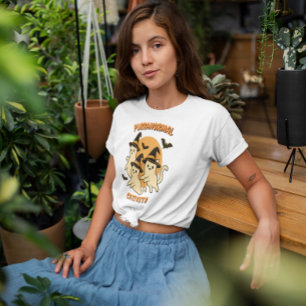 Purranormale Kreativität Hexerei Retro Geisterkatz T-Shirt