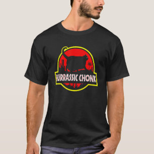 Purrassische Chonk-Katzenwaage Meme Retro-Stil Kat T-Shirt