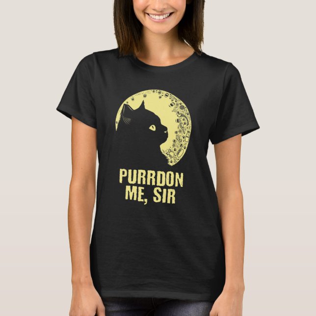Purrdon Me Sir Cat     Kitten Humor Coworker Boss T-Shirt (Vorderseite)