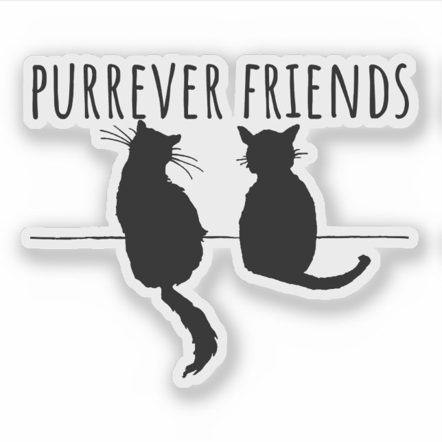 Purrever Friends Cute Cat Best Friends Aufkleber (Vorderseite)