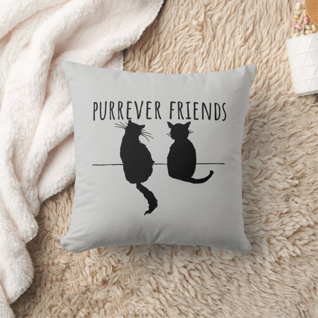 Purrever Friends Cute Cat Best Friends Kissen (Decke)