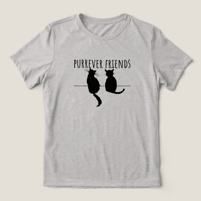 Purrever Friends Cute Cat Best Friends Tri-Blend Shirt (Design Vorderseite)