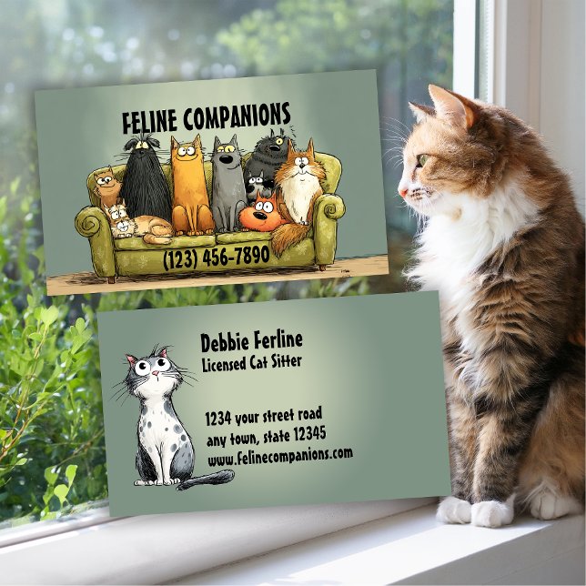 Purrfect Care – Cat Sitting Visitenkarte (Von Creator hochgeladen)