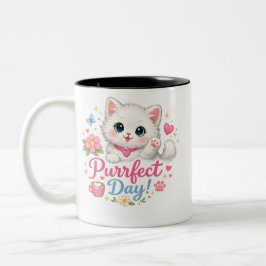 Purrfect Day Cute Cat Coffee Mug Zweifarbige Tasse