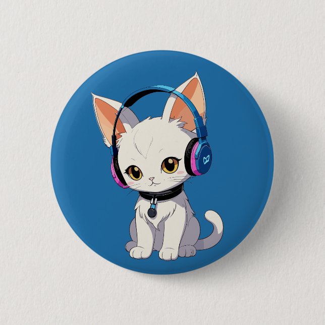 Purrfect Kawaii Cat Button (Vorderseite)