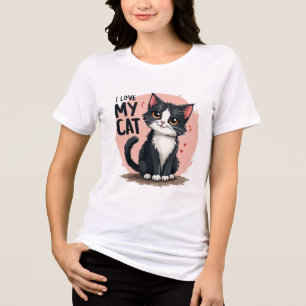 „Purrfect Love“ „Ich liebe meine Katze“ „Schnurrha Tri-Blend Shirt